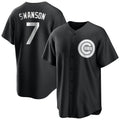 Chicago Cubs #7 Dansby Swanson Player Black Fedasgoge Game Stitched Jerseys