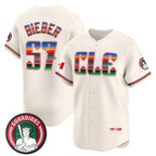 Cleveland Guardians #57 Shane Bieber Cream Fedasgoge Mexico Vapor Premier Limited Stitched Jersey