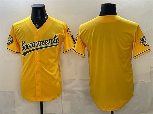 Oakland Athletics Blank 2026 Yellow Fedasgoge Alternate Sacramento Celebrating 125 Years Vapor Limited Stitched Jersey