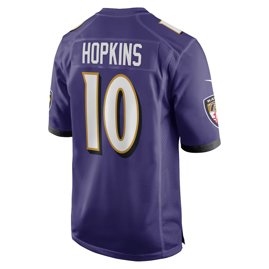B.Ravens #10 DeAndre Hopkins Purple Fedasgoge Team Game Jersey