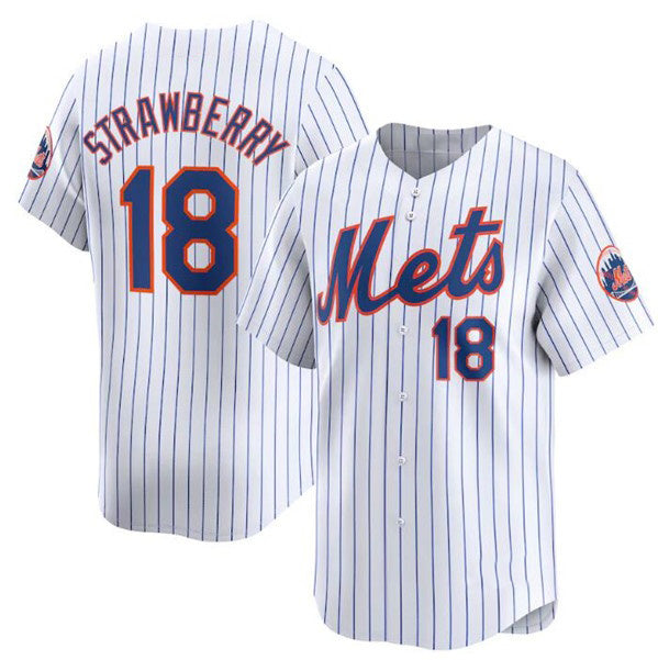 New York Mets #18 Darryl Strawberry White Fedasgoge 2024 Home Limited Stitched Jersey