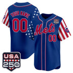 Custom New York Mets America 250 Edition Vapor Premier Limited Royal Fedasgoge Stitched Jerseys