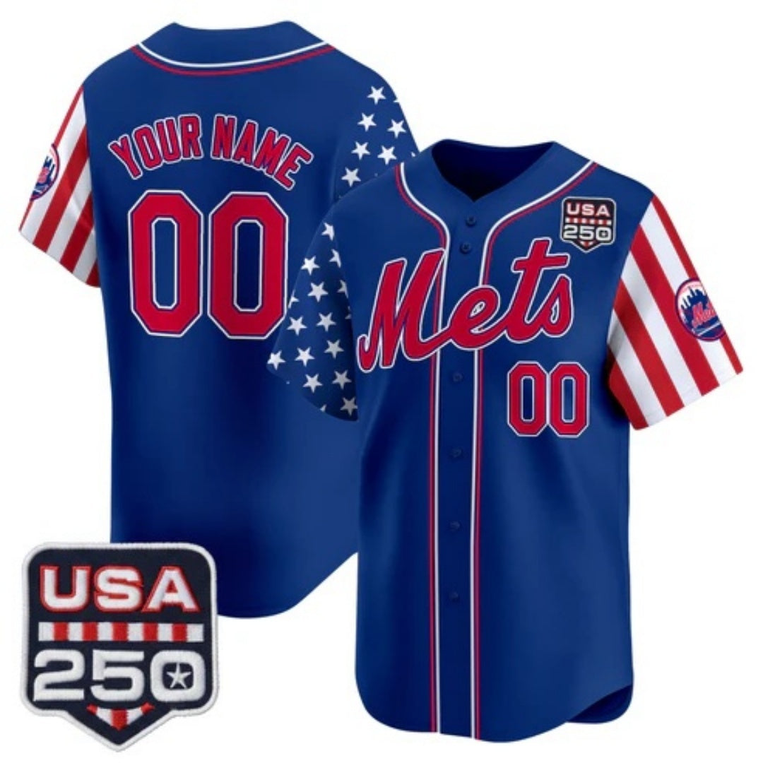 Custom New York Mets America 250 Edition Vapor Premier Limited Royal Fedasgoge Stitched Jerseys