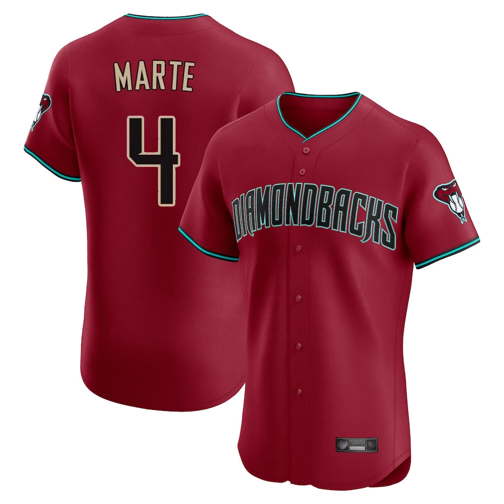 Arizona Diamondbacks #4 Ketel Marte Player Red Fedasgoge Limited Elite Home Game Stitched Jerseys