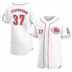 Cincinnati Reds #37 Tyler Stephenson White Fedasgoge Stitched Flex Base Jersey
