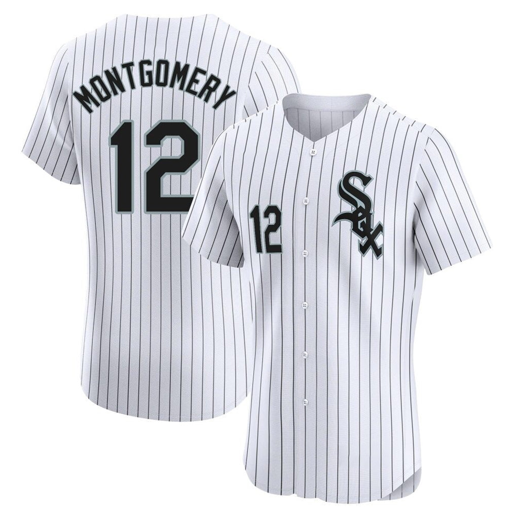 Chicago White Sox #12 Colson Montgomery Player White Fedasgoge Stripe Limited Elite Home Stitched Jerseys