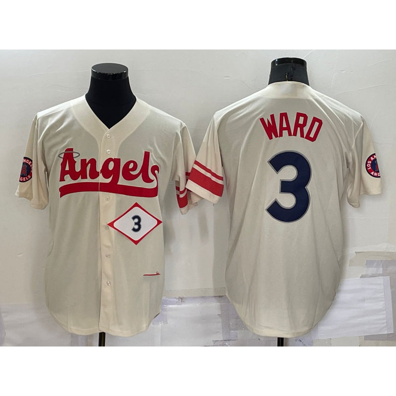 Los Angeles Angels #3 Taylor Ward Number Cream Fedasgoge 2022 City Connect Cool Base Stitched Jersey