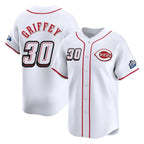 Cincinnati Reds #30 Ken Griffey Player White Fedasgoge Speedway Classic Home Limited Stitched Jerseys