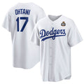Los Angeles Dodgers #17 Shohei Ohtani White Fedasgoge 2024 World Series Cool Base Stitched Jersey