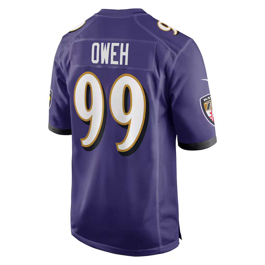 B.Ravens #99 Odafe Oweh Purple Fedasgoge Game Jersey