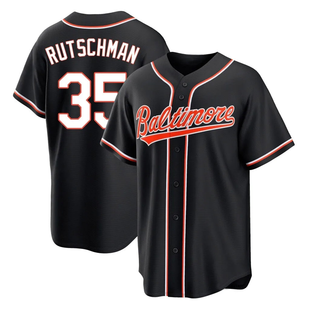 Baltimore Orioles #35 Adley Rutschman Player Black Fedasgoge Out Home Game Stitched Jerseys