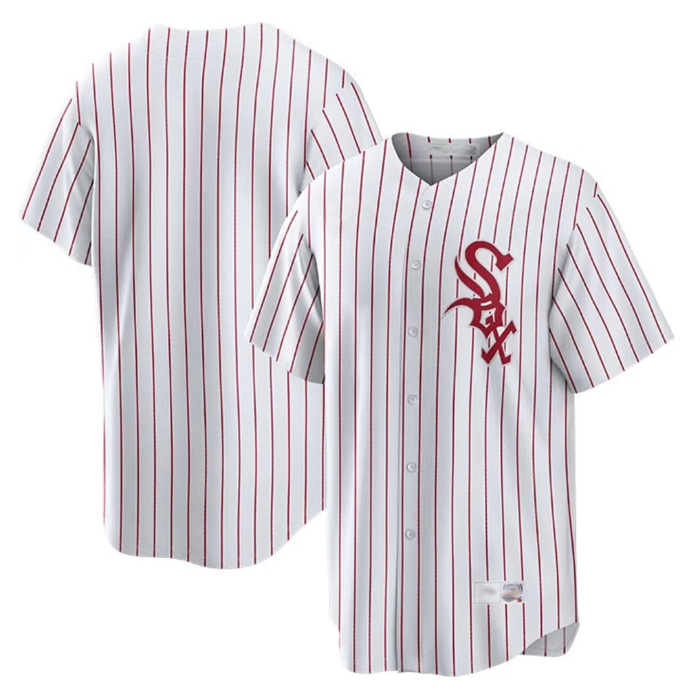 Chicago White Sox Blank Player Red Fedasgoge Stripe White Home Game Stitched Jerseys