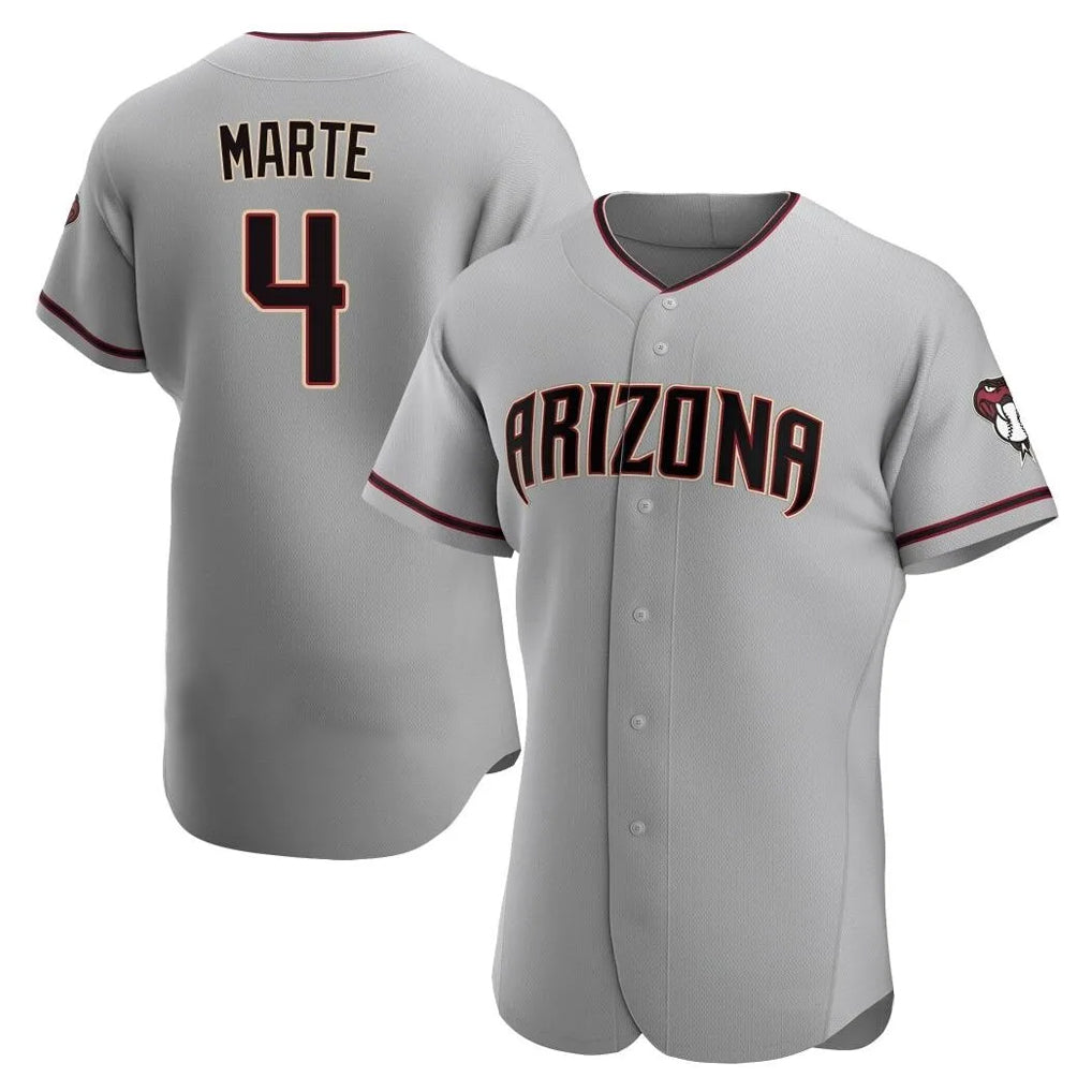 Arizona Diamondbacks #4 Ketel Marte Player Gray Fedasgoge Road Limited Elite Home Game Stitched Jerseys
