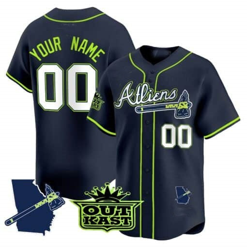 Custom Atlanta Braves Atliens Vapor Premier Limited Jersey V2 ¨C All Stitched-Navy Fedasgoge
