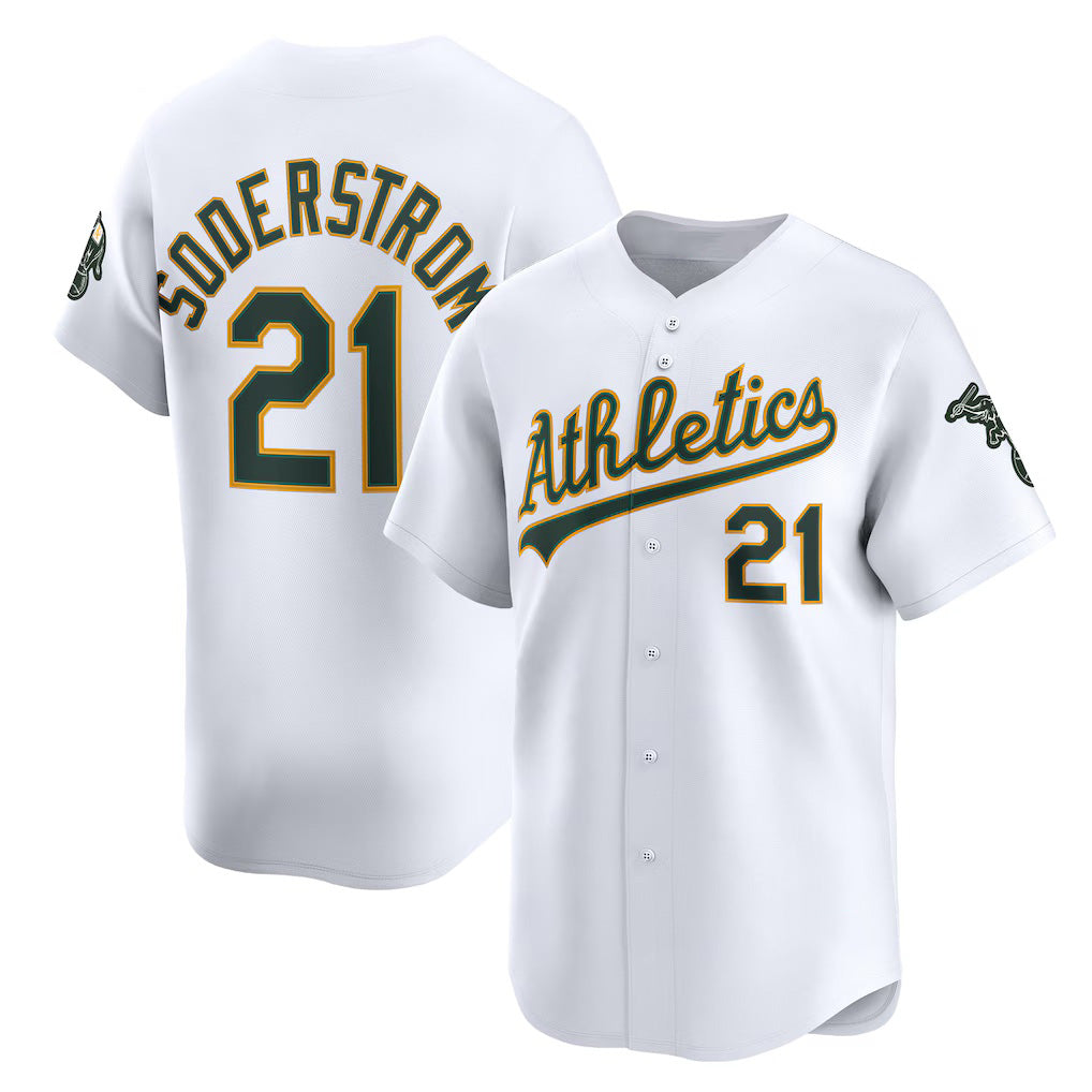 Oakland Athletics #21 Tyler Soderstrom White Fedasgoge Home Limited Player Jersey 2