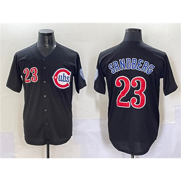 Chicago Cubs #23 Ryne Sandberg Black Fedasgoge Limited Stitched Jersey