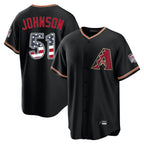Arizona Diamondbacks #51 Randy Johnson Player Black Fedasgoge USA 250 Fourth of July Game Home Stitched Jerseys