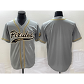 Pittsburgh Pirates Blank Grey Fedasgoge Cool Base Stitched Jersey