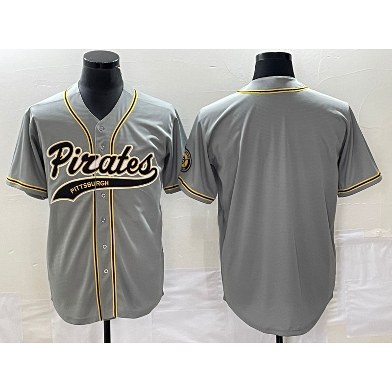Pittsburgh Pirates Blank Grey Fedasgoge Cool Base Stitched Jersey