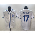 Los Angeles Dodgers #17 Shohei Ohtani White Fedasgoge Cool Base Stitched Jersey