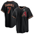 Arizona Diamondbacks #7 Corbin Carroll Black Fedasgoge 2023 World Series Cool Base Stitched Jersey