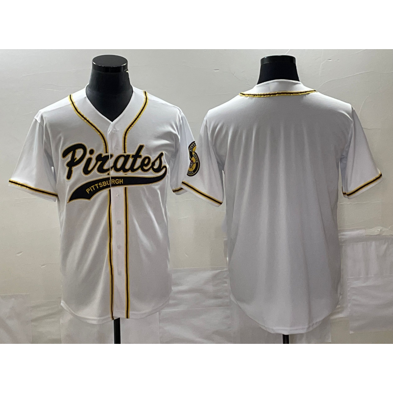 Pittsburgh Pirates Blank White Fedasgoge Cool Base Stitched Jersey