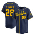 Milwaukee Brewers #28 Andrew Vaughn Navy Fedasgoge Alternate Limited Stitched Jersey