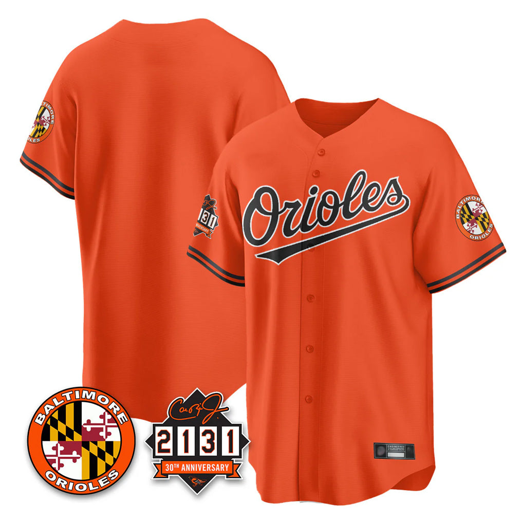 Baltimore Orioles Orange Fedasgoge 30th Anniversary of 2131 Home Game Blank Player Stitched Jerseys