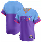 Colorado Rockies Blank Player Purple-Light Blue Fedasgoge City Connect Limited Home T-shirt Stitched Jerseys