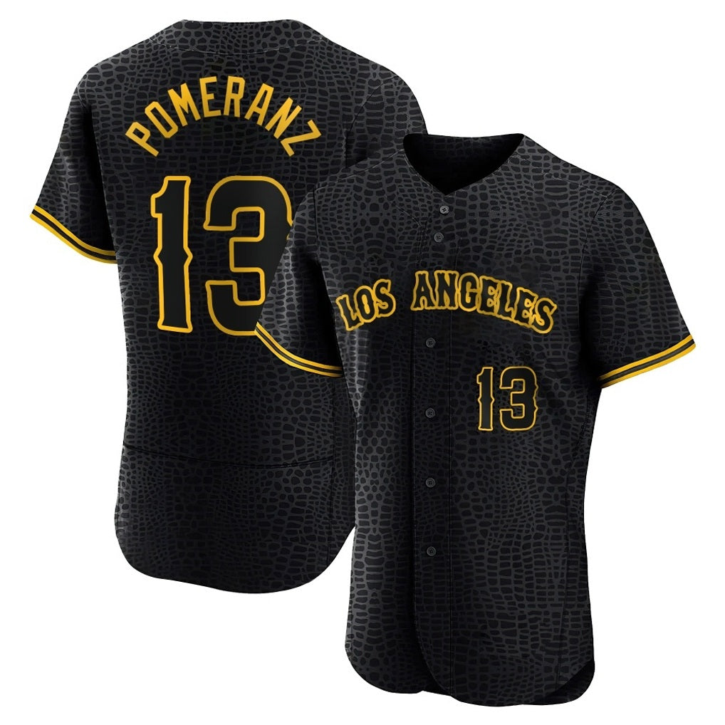 Los Angeles Angels #13 Drew Pomeranz Player Black Fedasgoge Snake Skin City Limited Elite Home Stitched Jerseys