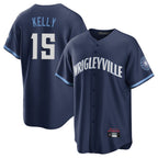 Chicago Cubs #15 Carson Kelly Player Navy Fedasgoge City Connect Home Game Stitched Jerseys