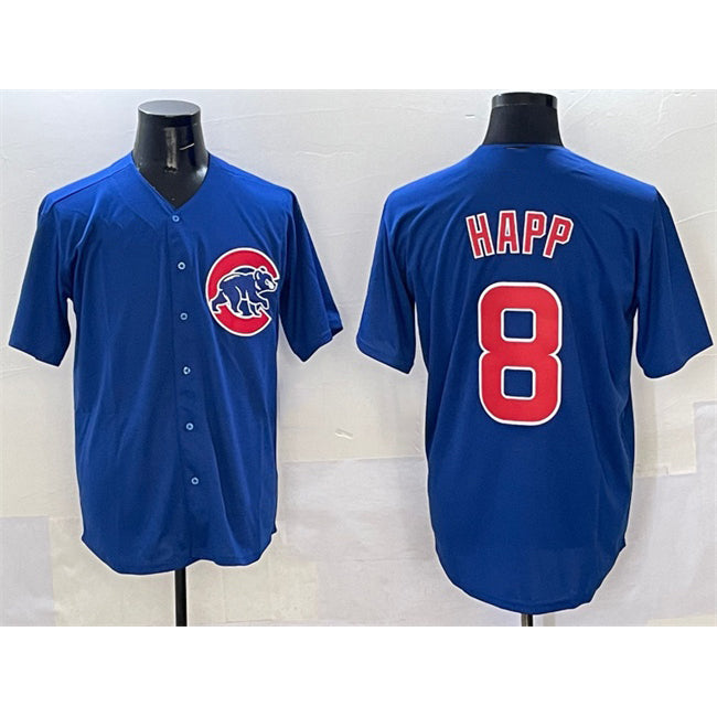 Chicago Cubs #8 Ian Happ Royal Fedasgoge Cool Base Stitched Jersey