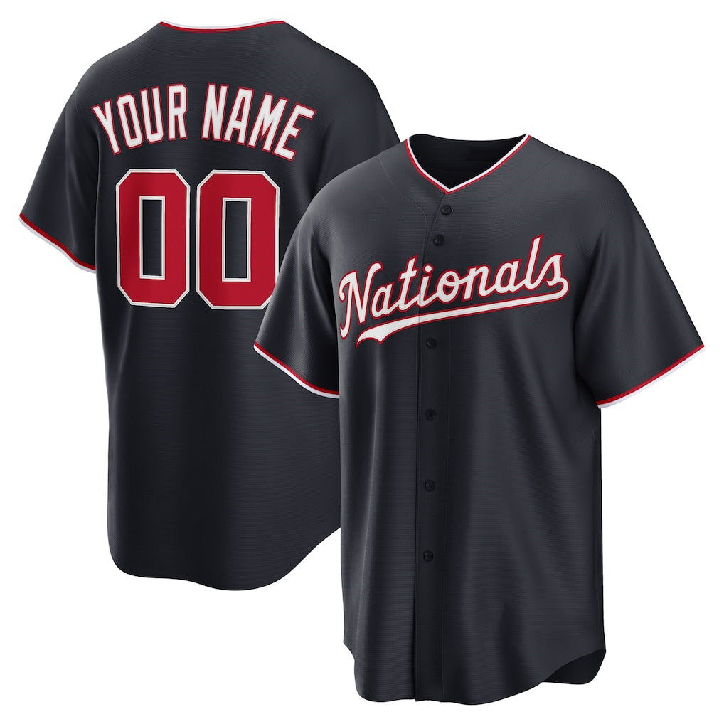Custom Washington Nationals Navy Fedasgoge Alternate Replica Jersey