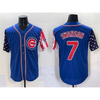 Chicago Cubs #7 Dansby Swanson Royal Fedasgoge 2025 Independence Day Vapor Premier Limited Stitched Jersey