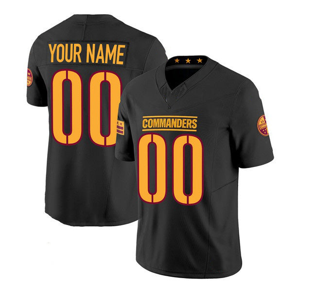 Custom W.Commanders Active Player Black Fedasgoge 2023 F.U.S.E. Vapor Limited Stitched Jersey