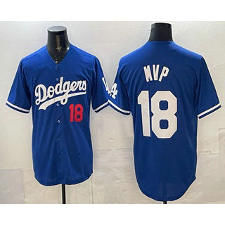 Los Angeles Dodgers #18 Yoshinobu Yamamoto MVP Blue Fedasgoge Limited Stitched Jersey