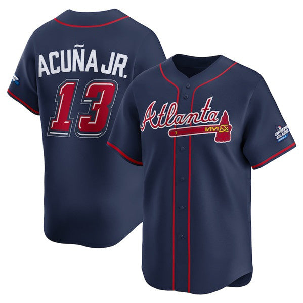 Atlanta Braves #13 Ronald Acuna Jr Navy FOULKSSHOP 2025 Speedway Classic Alternate Limited Stitched Jersey