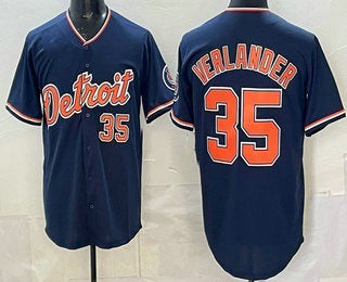 Detroit Tigers #35 Justin Verlander Navy Fedasgoge Limited Jersey