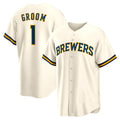 Milwaukee Brewers #1 Groom White Fedasgoge Home Replica Jersey