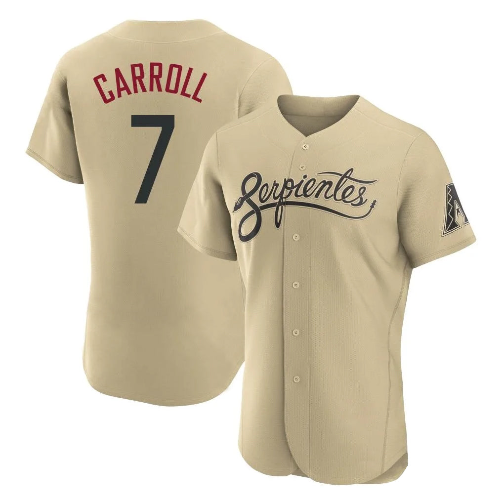 Arizona Diamondbacks #7 Corbin Carroll Player Tan Fedasgoge City Connect Limited Elite Home Game Stitched Jerseys