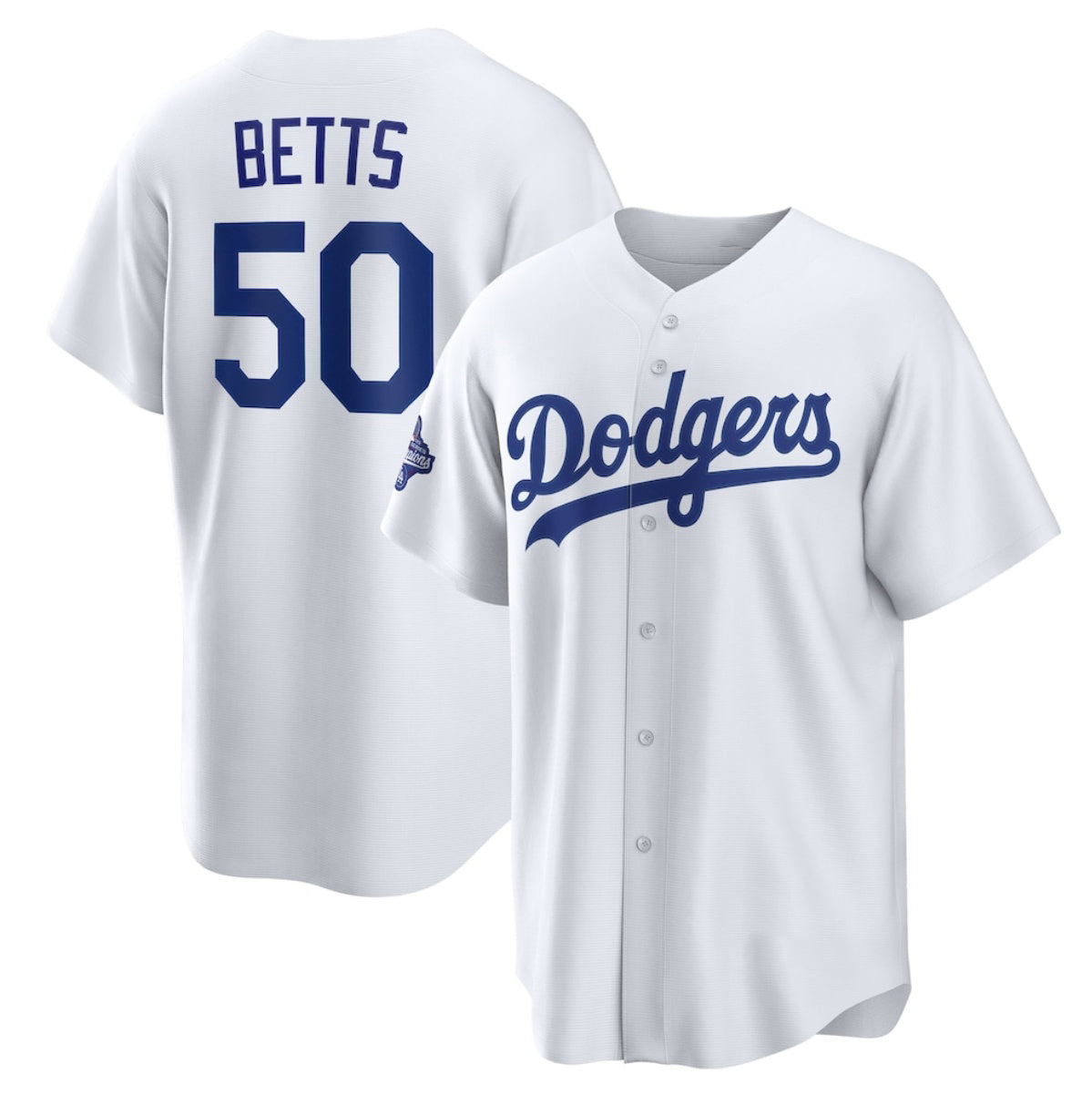 Los Angeles Dodgers #50 Mookie Betts White Fedasgoge 2025 World Series Champions Home Cool Base Stitched Jersey