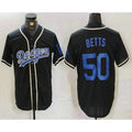 Los Angeles Dodgers #50 Mookie Betts Black Fedasgoge Cool Base With Patch Stitched Jersey