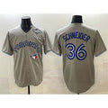 Toronto Blue Jays #36 Davis Schneider Gray Fedasgoge 2025 World Series Cool Base Stitched Jersey