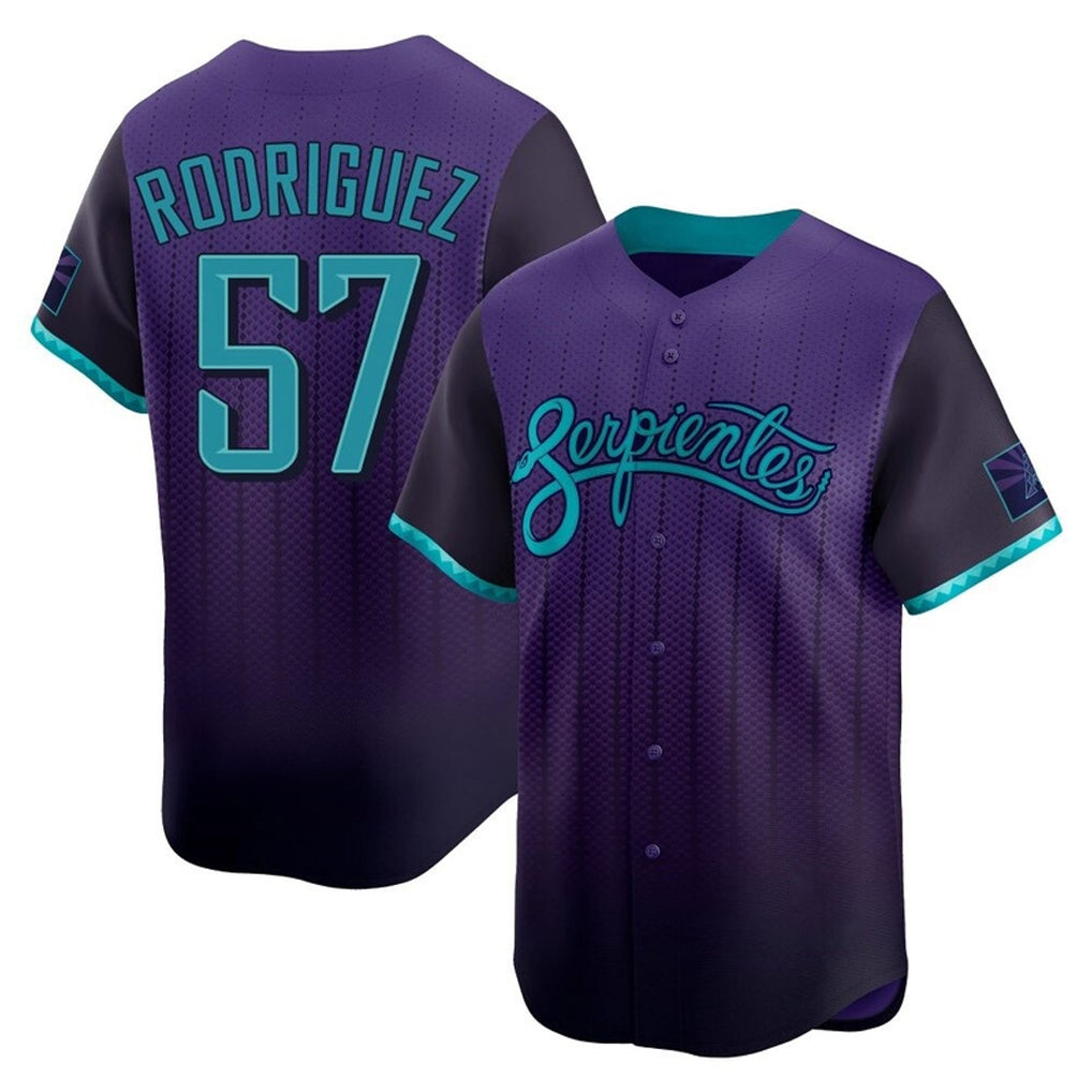 Arizona Diamondbacks #57 Eduardo Rodriguez Player Purple Fedasgoge City Connect Limited Home Game Stitched Jerseys