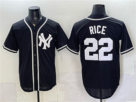 New York Yankees #22 Ben Rice 2026 Fashion Replica Black Fedasgoge Out Stitched Jersey