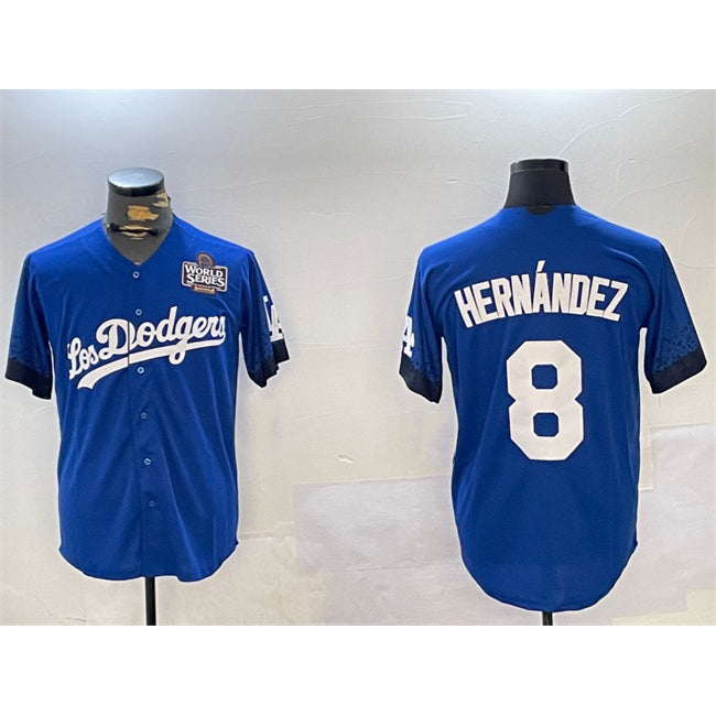 Los Angeles Dodgers #8 Enrique Hernandez Royal Fedasgoge 2024 World Series City Connect Cool Base Stitched Jersey