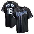 Kansas City Royals #16 Bo Jackson Player Black Fedasgoge Carbon Fashion Home Game Stitched Jerseys