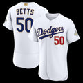 Los Angeles Dodgers #50 Mookie Betts White Fedasgoge 2026 Gold Collection Authentic Jersey