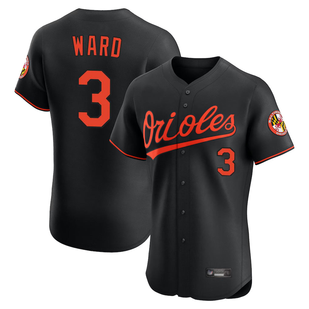 Baltimore Orioles #3 Taylor Ward Player Black Fedasgoge Limited Elite Home Game Stitched Jerseys