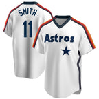 Houston Astros #11 Cam Smith Player White Fedasgoge Cooperstown Collection T-shirt Stitched Jerseys